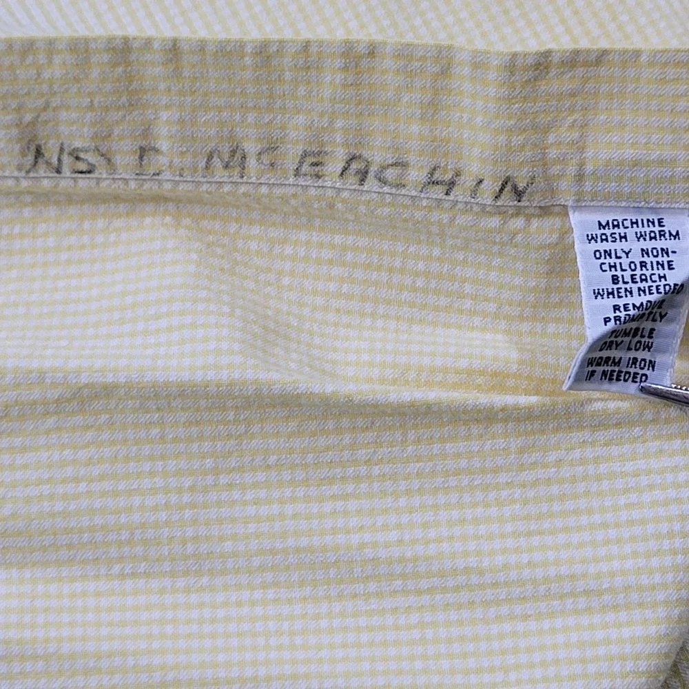 Polo Ralph Lauren Mens XL Yellow Gingham Seersucker S/S Button Down Shirt